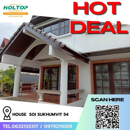 3-bed house for rent, 232 sqm, 58 sq wah, Phra Khanong