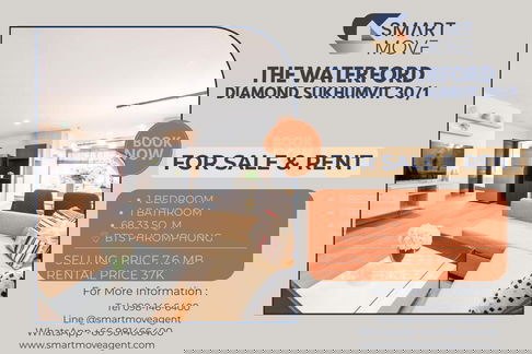 ขาย- เช่า ! วิวสระ, ห้องนั่งเล่นกว้าง, ชั้นสูง 14+, ทำเลดี ! Code C20251200047..The Waterford Diamond Sukhumvit 30/1, 2 นอน, 1 น้ำ, แต่งครบ