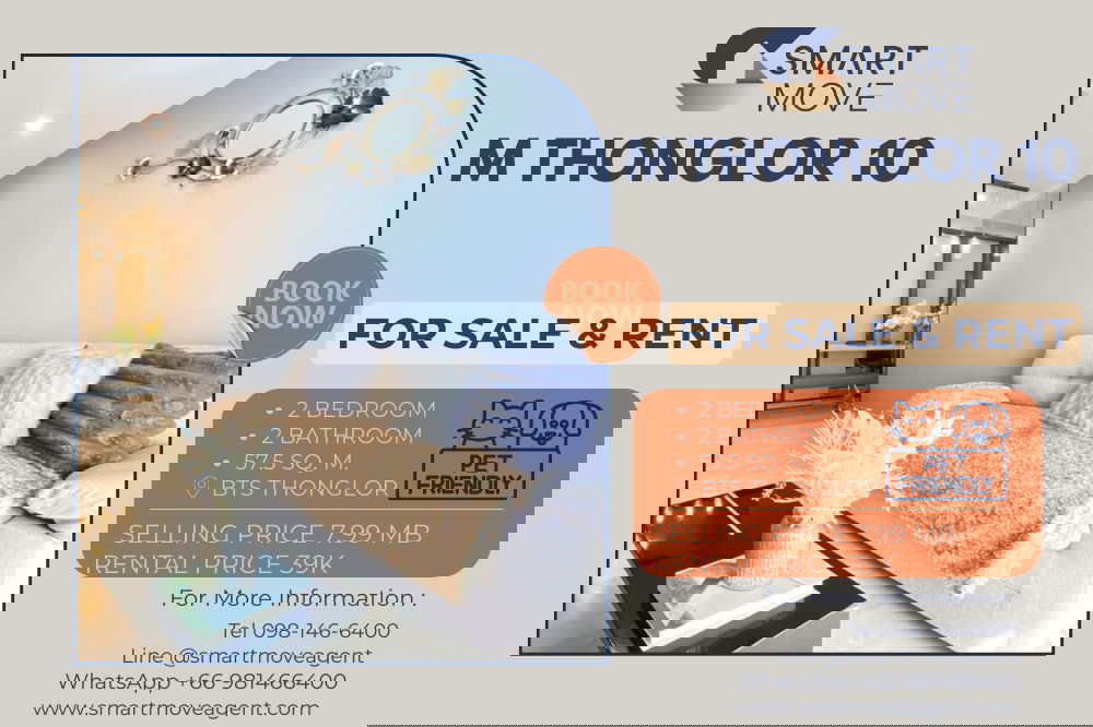 รูป 🔥 สำหรับขาย- เช่า !! ห้องหายาก, ตกแต่งสไตล์โมเดิร์น!! 🔥 Code C20251100050....M Thonglor 10, 2 ห้องนอน, 2 ห้องน้ำ, แต่งครบ,  ราคาพิเศษ!!📣📣 - รูปที่ 1/11