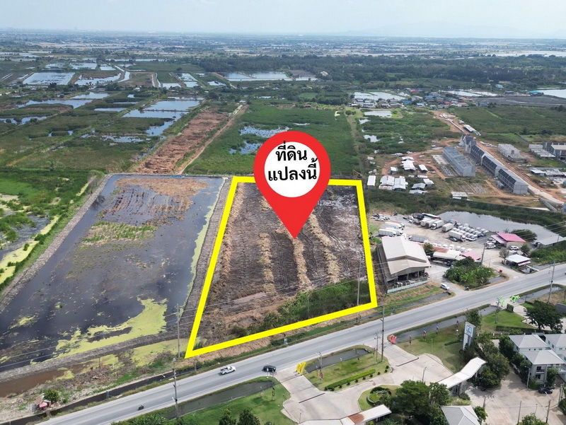 รูป ขายที่ดินเปล่า ติดถนนใหญ่ ต.บางเพรียง อ.บางบ่อ จ.สมุทรปราการ  เนื้อที่ 13 ไร่ 1 งาน 27 ตร.วา หน้ากว้างประมาณ 95 ม. ลึกประมาณ 260 ม. - รูปที่ 8/10