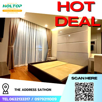 เช่าคอนโด BTS เซนต์หลุยส์ : #R8488 🎉 291268 ให้เช่าคอนโด The Address Sathon