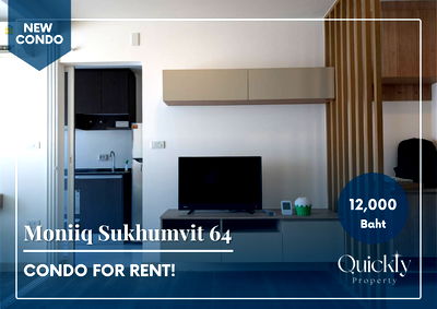 Condos for rent : Moniiq Sukhumvit 64 | Price 12,000 THB | Beautiful room, great location, fully furnished, ready to move in.