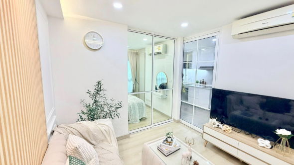 รูป ว่างพร้อมอยู่แล้วว!! Fully furnished เครื่องใช้ไฟฟ้าครบ ดี คอนโด รามคำแหง 9 อาคาร B ชั้น 1 - รูปที่ 9/17