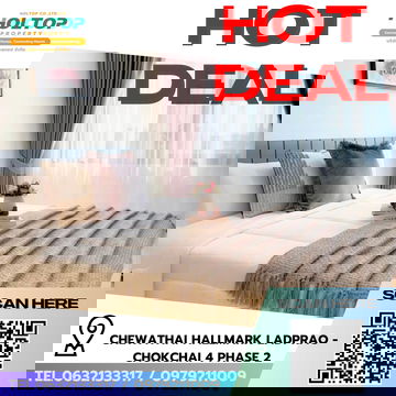 #R8493 🎉 291268 Condo for Rent: Chewathai Hallmark Ladprao - Chokchai 4 Phase 2