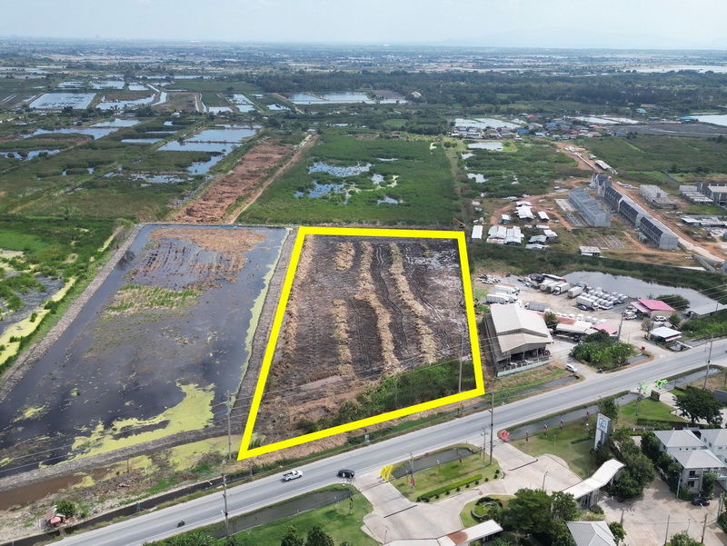 รูป ขายที่ดินเปล่า ติดถนนใหญ่ ต.บางเพรียง อ.บางบ่อ จ.สมุทรปราการ  เนื้อที่ 13 ไร่ 1 งาน 27 ตร.วา หน้ากว้างประมาณ 95 ม. ลึกประมาณ 260 ม. - รูปที่ 6/10