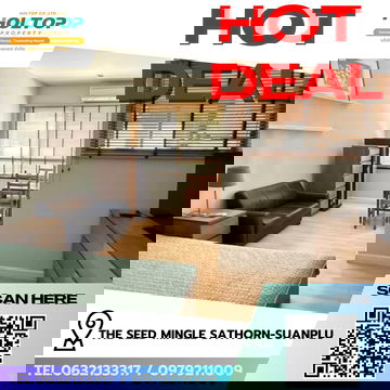 #R8513 🎉 031268 Condo for Rent: The Seed Mingle Sathorn-Suanplu