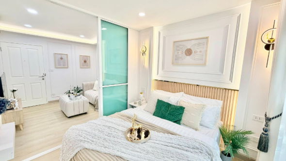 รูป ว่างพร้อมอยู่แล้วว!! Fully furnished เครื่องใช้ไฟฟ้าครบ ดี คอนโด รามคำแหง 9 อาคาร B ชั้น 1 - รูปที่ 4/17