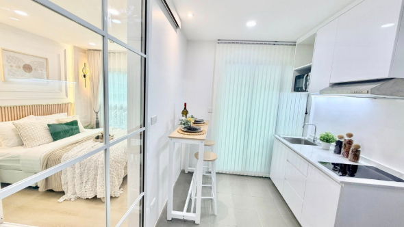 รูป ว่างพร้อมอยู่แล้วว!! Fully furnished เครื่องใช้ไฟฟ้าครบ ดี คอนโด รามคำแหง 9 อาคาร B ชั้น 1 - รูปที่ 14/17