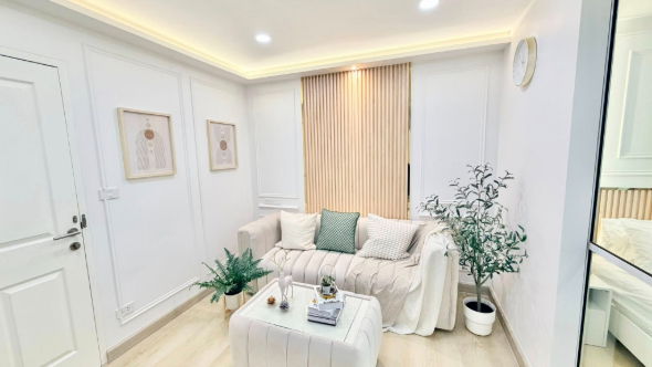 รูป ว่างพร้อมอยู่แล้วว!! Fully furnished เครื่องใช้ไฟฟ้าครบ ดี คอนโด รามคำแหง 9 อาคาร B ชั้น 1 - รูปที่ 10/17