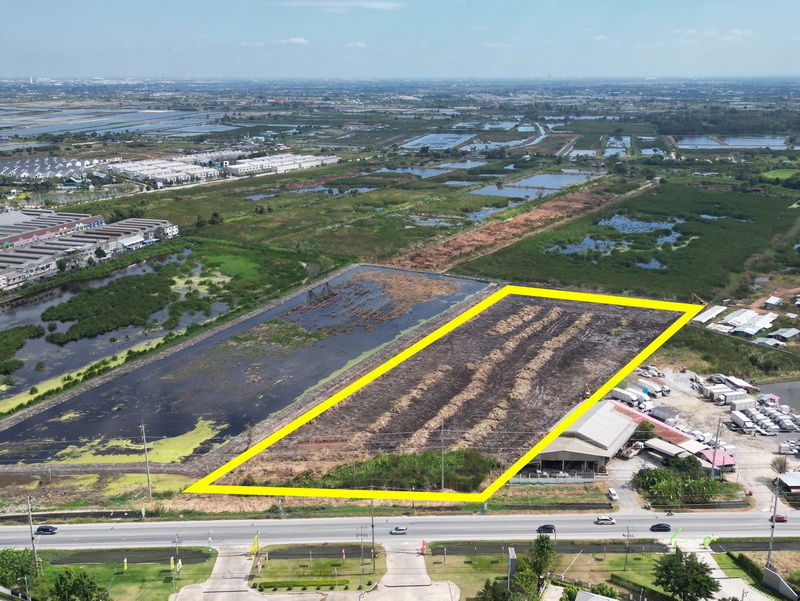 รูป ขายที่ดินเปล่า ติดถนนใหญ่ ต.บางเพรียง อ.บางบ่อ จ.สมุทรปราการ  เนื้อที่ 13 ไร่ 1 งาน 27 ตร.วา หน้ากว้างประมาณ 95 ม. ลึกประมาณ 260 ม. - รูปที่ 5/10