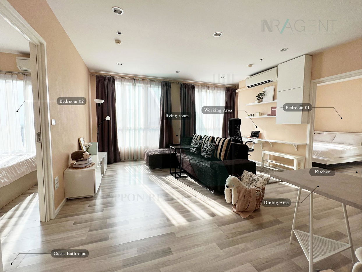 รูป ขายคอนโด เดอะ คีย์ สาทร-ราชพฤกษ์ อาคาร A ชั้น 22 2 ห้องนอน ขนาด 64 ตรม ใกล้ เดอะมอลล์ท่าพระ - รูปที่ 5/8