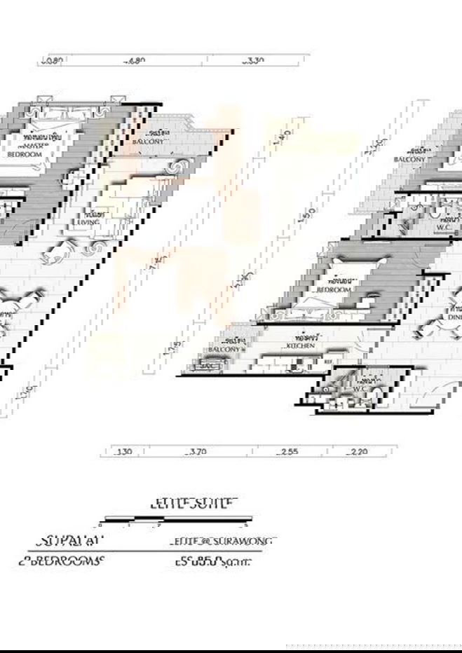 รูป 🏢 ให้เช่าคอนโด : Supalai Elite Surawong (ศุภาลัย เอลีท สุรวงศ์)   รหัสทรัพย์ | 📌LNP-C11262  - รูปที่ 7/7