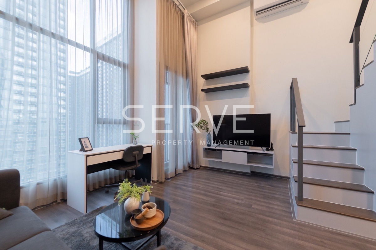 รูป 🔥ห้อง Duplex 1นอน ไซส์ใหญ่ ตกแต่งหรู เฟอร์แน่นมาก ชั้นสูง วิวดี คอนโดใหม่ พร้อมอยู่ ทำเลดี ใกล้ MRT พระราม 9 @ KnightsBridge Space - Rama 9 - รูปที่ 1/10