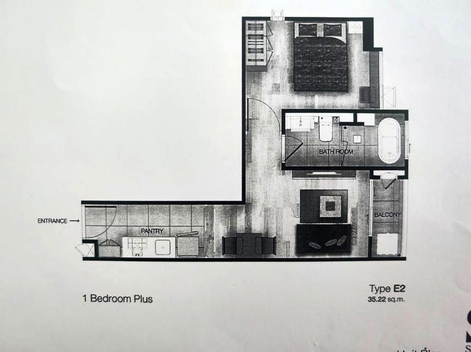 picture For Rent Sign Sukhumvit 50, Corner Unit, 1 Bed Plus, 7th Floor, 35.22 Sqm. with Bathtub - 20/20