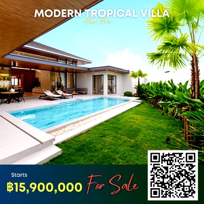 Houses for sale Hua Hin Prachaubkirikhan : Modern Tropical Pool Villa Hua Hin For Sale Near Pineapple Golf course 
