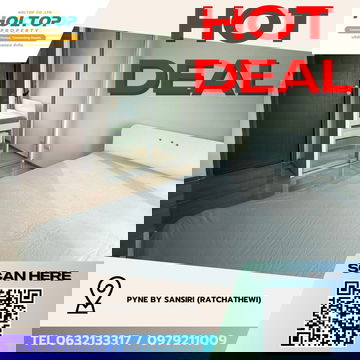 #Z3906💥 291268🔥 Condo for Rent: PYNE by Sansiri (Ratchathewi)