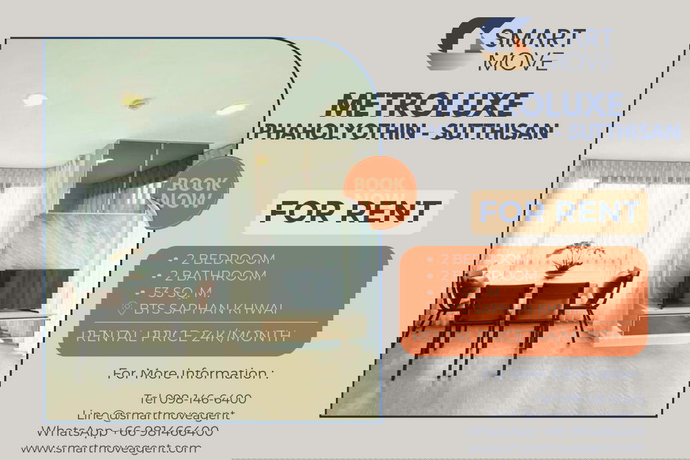 picture 🔥 For Rent !! pool view, Good location!! Code C20230700629...MetroLuxe Phaholyothin - Sutthisan, 2 bed, 2 bath, furnished, ready to move in📣📣 - 1/18