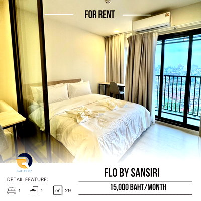 Condos for rent : For Rent " FLO by Sansiri " all brand new , fully furniture >> LineID:@assetrootz