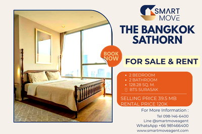 Condos for sale Silom and Sathorn Road :  Sale  !! Panoramic View, city view, East Facing, high floor 47++, modern style!! 🔥 Code C20250200002...The Bangkok Sathorn, 2 bed, 2 bath, furnished