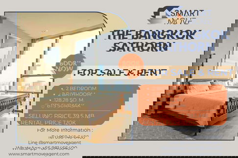 Sale !! Panoramic View, city view, East Facing, high floor 47++, modern style!! 🔥 Code C20250200002...The Bangkok Sathorn, 2 bed, 2 bath, furnished