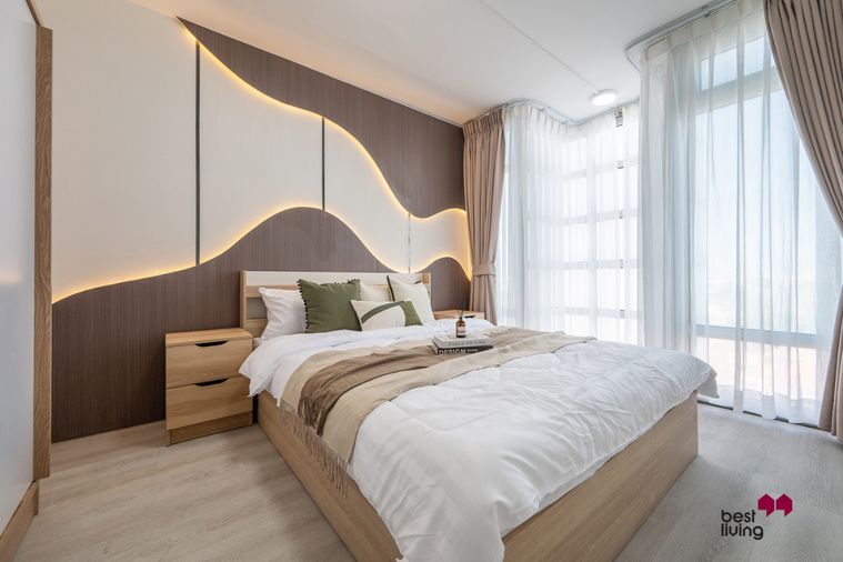 ห้องมุมขนาดใหญ่ วิวทะเลสาบ เงียบสงบ เหมาะสำหรับครอบครัว