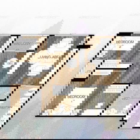 รูป ให้เช่า ชาโตว์ อินทาวน์ รัชดา 20-2 (50 ตร.ม.) 2 นอน 1 น้ำ เฟอร์ครบ พร้อมเข้าอยู่ - รูปที่ 2/14