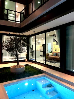 Houses for rent Hang Dong Chiang Mai : 4-bedroom pool villa for rent with an office + home office, near Kad Farang, only THB 80,000.