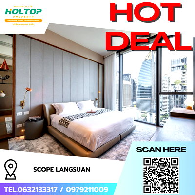 เช่าคอนโด ถนนหลังสวน : #R8552  🎉 030169 ให้เช่าคอนโด SCOPE Langsuan
