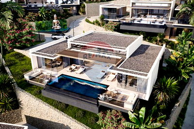 Houses for sale Ko Phangan Surat Thani : [920621004-130] Exquisite 3-Bedroom Sea View Villa in Haad Yao - 28.9M THB