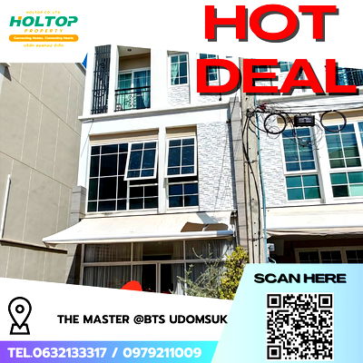 Townhouses for rent วิทยาลัยเซาธ์อีสท์บางกอก : #R8574 🎉 040169 House for Rent: The Master @BTS Udomsuk