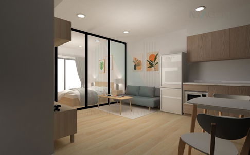 🚩 For rent condo A SPACE MEGA 2 Building 1, Floor 16,1 bed room, Room size 34 sqm