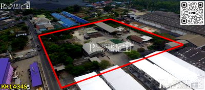 โรงงาน กระทุ่มแบน สมุทรสาคร : ขายที่ดิน 7 ไร่ พร้อมพื้นที่ใช้สอย ลานคอนกรีตเต็มพื้นที่ มีโรงงาน โกดัง สำนักงาน อุปกรณ์และใบ รง.4 ครบถ้วน แถมติดถนน 2 ด้านในราคาที่เปล่า - KK1434S