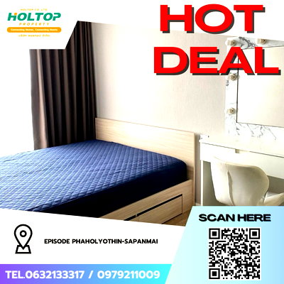 Condos for rent : #Z3957💥 050169 🔥 Condo for Rent: Episode Phaholyothin-Sapanmai