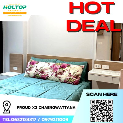 Condos for rent : #R8622 🎉 050169 Condo for Rent: Proud X2 Chaengwattana