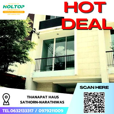 Townhouses for rent Bangkok : #R8647 🎉 050169 Condo for Rent: Thanapat Haus Sathorn-Narathiwas