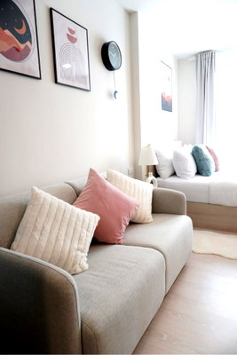 Condos for rent : For Rent: D Condo Hype Rangsit Opposite Bangkok University, Building B, 2nd Floor Size: 24.5 sq.m. | Inner view