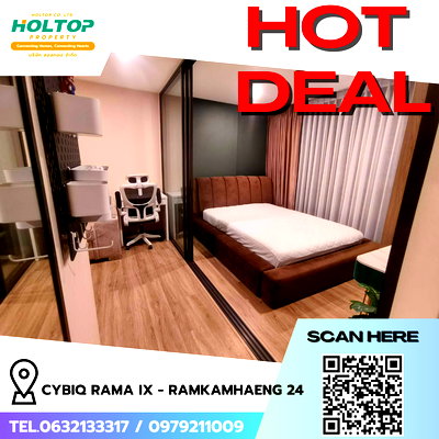 เช่าคอนโด รามคำแหง 24 : #R8621 🎉 050169  ให้เช่าคอนโด Cybiq Rama IX - Ramkamhaeng 24 