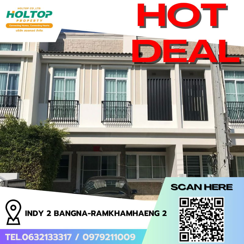 ทาวน์โฮมให้เช่า : #R8650 🎉 050169 ให้เช่าบ้าน Indy 2 Bangna-Ramkhamhaeng 2