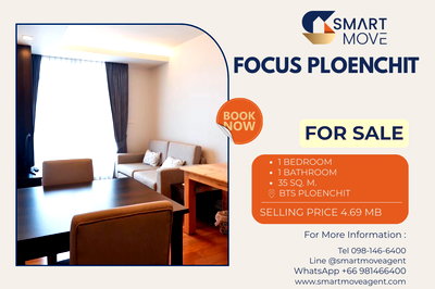 Condos for sale BTS Phloen Chit : 🔥 For Sale !! South Facing !! 🔥 Code C20251200071..........Focus Ploenchit, 1 bedroom, 1 bathroom, furnished, Special Deal!!📣📣
