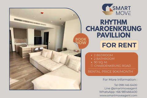รูปภาพ 🔥 For Rent !!🔥 Code C20250400068...Rhythm Charoenkrung Pavillion, 2 bed, 2 bath, high floor 15++, Modern Style, furnished, ready to move in 📣📣