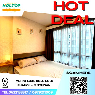 Condos for rent : #R8674 🎉 060169 Condo for Rent: Metro Luxe Rose Gold Phahol - Sutthisan