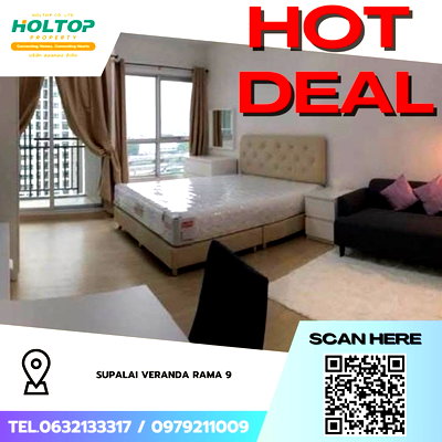 Condos for rent : #Z3976💥 060169 🔥 Condo for Rent: Supalai Veranda Rama 9