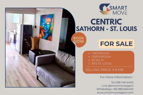 🔥 For Sale !! city view, high floor, Good location!! 🔥 Code C20251200073...Centric Sathorn - St. Louis, 1 bed, 1 bath, furnished, Special Deal!!📣📣