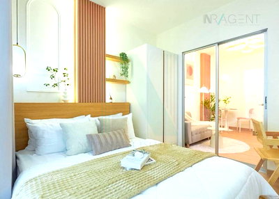 ขายคอนโด : ขายคอนโด เดอะคิทท์ สุขุมวิท 113 อาคาร A ชั้น 3 1 ห้องนอน ขนาด 28 ตรม ใกล้ BTS สำโรง