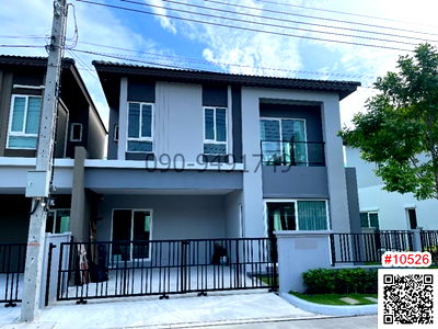 Twin houses for rent Bang Pu Industrial Estate (North) : Twin house for rent, 2 stories, Grand Pleno Mega Bangna Village, next to Mega Bangna.