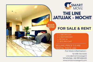 Condos for sale Chatuchak :  For Sale ! garden view, high floor, modern style, Good location! Code C20240300203..The Line Jatujak - Mochit, 2 bed, 2 bath, furnished, Special Deal!