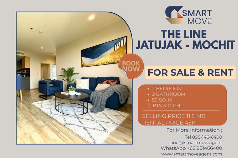 🔥 สำหรับขาย- เช่า !! วิวสวน, ชั้นสูง 15+, ตกแต่งสไตล์โมเดิร์น !! Code C20240300203...The Line Jatujak - Mochit, 2 นอน, 2 น้ำ, แต่งครบ, ราคาพิเศษ!!