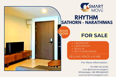 ขายคอนโด : ⚡️⚡️ ขายพร้อมผู้เช่า !! ⚡️⚡️Code C20221201033.......Rhythm Sathorn - Narathiwas, 1 นอน, 1 น้ำ, ชั้นสูง 20++, ห้องทิศใต้, แต่งครบ, ราคาพิเศษ!!📢📢