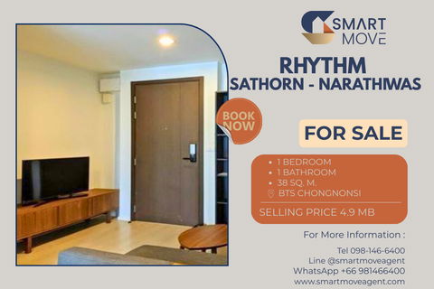 ⚡️ Sale with tenant !! ⚡️⚡️Code C20221201033..Rhythm Sathorn - Narathiwas, 1 bed, 1 bath, high floor 20++, South Facing, furnished, Special Deal!!📢📢