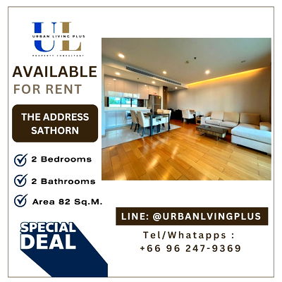 เช่าคอนโด BTS เซนต์หลุยส์ : ( UL2601051 ) Tel/Line 096-2479369 ✨ ให้เช่า ดิ แอดเดรส สาทร 12 , 2 ห้องนอน 2 ห้องน้ำ 82 ตร.ม ราคาพิเศษ!!!🔥🔥